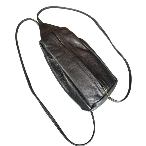 Vintage Bags Vintage Maple Rosemont 8556 Rustic Black Leather Mini